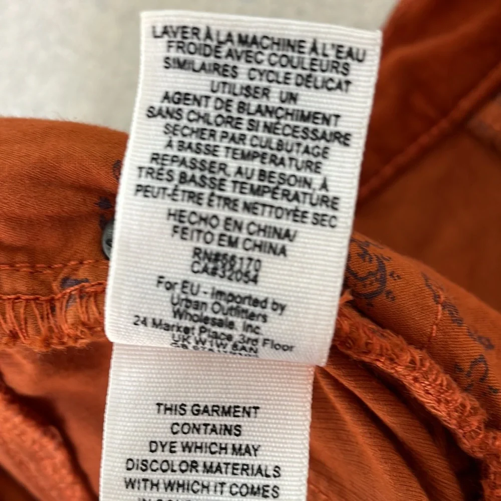 Free People We The Free Burnt Orange Corduroy Pants